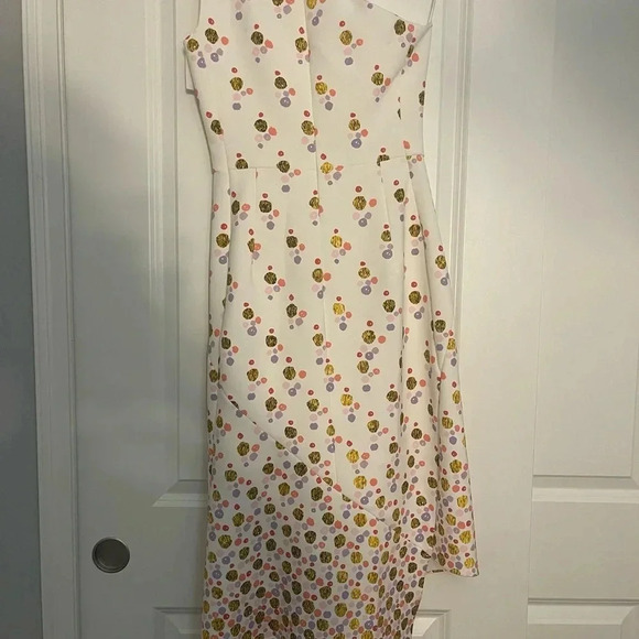 NWT Peter Pilotto Polka Dot Cady One-Shoulder Dress UK size 12, US size 8, White - Picture 4 of 7